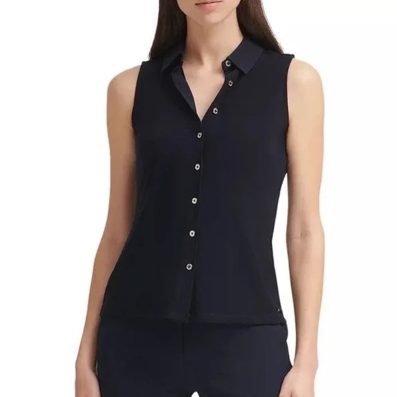 Tommy Hilfiger Tops - Women's Tommy Hilfiger Black Dressy Sleeveless Top Tank Buttons Large